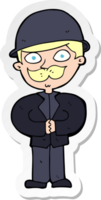 sticker of a cartoon man in bowler hat png