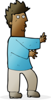 cartoon nervous man waving png