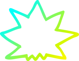 cold gradient line drawing of a cartoon explosion png