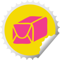 circulaire pellen sticker tekenfilm van een papier pakket png