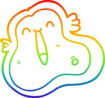 rainbow gradient line drawing of a cartoon germ png