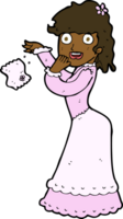 cartoon victorian woman dropping handkerchief png