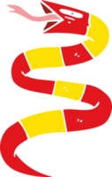 serpent de dessin animé de style plat couleur png