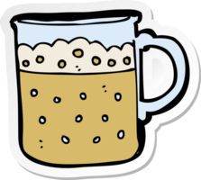 sticker of a cartoon mug of beer png