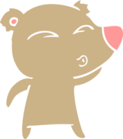 flat color style cartoon whistling bear png