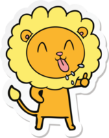 sticker of a happy cartoon lion png