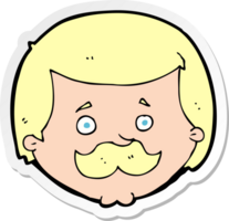 sticker of a cartoon man with mustache png