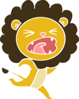 flat color style cartoon running lion png