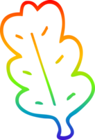 rainbow gradient line drawing of a cartoon leaf png