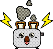 comic book style cartoon of a of a toaster png