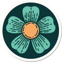 sticker of tattoo in traditional style of a flower png