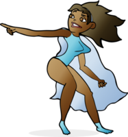 cartoon superhero woman pointing png