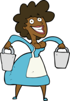cartoon milkmaid carrying buckets png