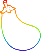 rainbow gradient line drawing of a cartoon eggplant png