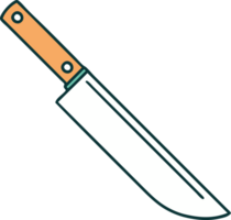 imagen icónica de estilo tatuaje de un cuchillo png