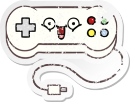 distressed sticker of a cute cartoon game controller png