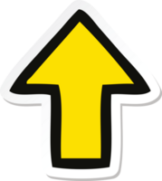 sticker of a cute cartoon directional arrow png