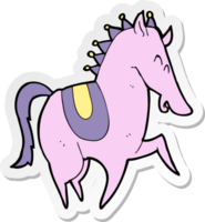 sticker of a cartoon prancing horse png