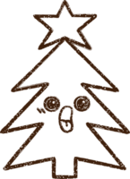 dessin au fusain de sapin de noël png