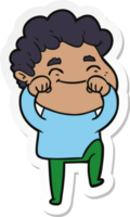 sticker of a cartoon friendly man png