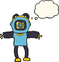 cartoon deep sea diver with thought bubble png