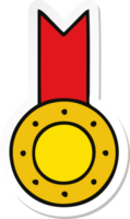 sticker of a cute cartoon gold medal png