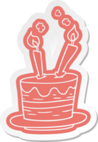 cartoon sticker of a birthday cake png