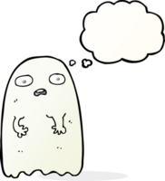 funny cartoon ghost with thought bubble png