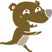 vlak kleur stijl tekenfilm beer rennen png