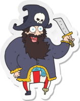 sticker of a cartoon pirate captain png