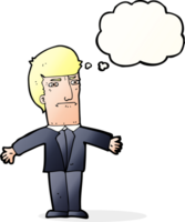 cartoon annoyed boss with thought bubble png