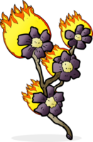 desenhos animados de flores ardentes png