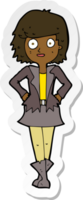 sticker of a cartoon girl in jacket png