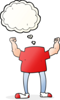 hand drawn thought bubble cartoon headless man png