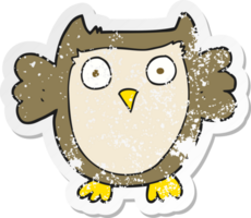 retro distressed sticker of a cartoon owl png