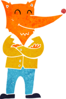 cartoon fox in shirt png