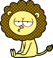 lion ennuyé de dessin animé png