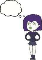 Cartoon-Vampirmädchen mit Gedankenblase png