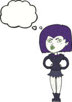 cartoon vampire girl with thought bubble png