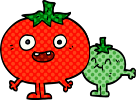 dessin animé doodle heureux tomates png