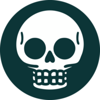 imagen icónica de estilo tatuaje de una calavera png