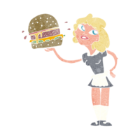 tekenfilm serveerster portie hamburger png