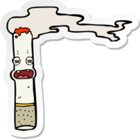 klistermärke av en tecknad cigarettfigur png