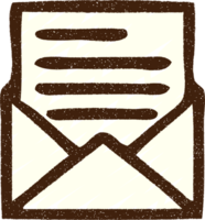 desenho de giz de símbolo de correio png