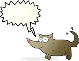 mano disegnato discorso bolla cartone animato cane scodinzolante coda png