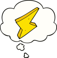 cartoon lightning with thought bubble png