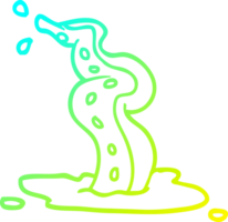 cold gradient line drawing of a cartoon spooky tentacle png