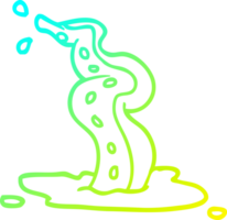 cold gradient line drawing of a cartoon spooky tentacle png