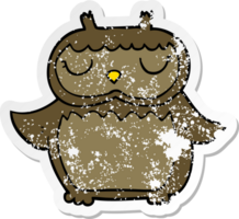 distressed sticker of a cartoon owl png