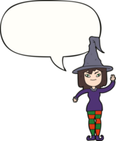 cartoon witch with speech bubble png